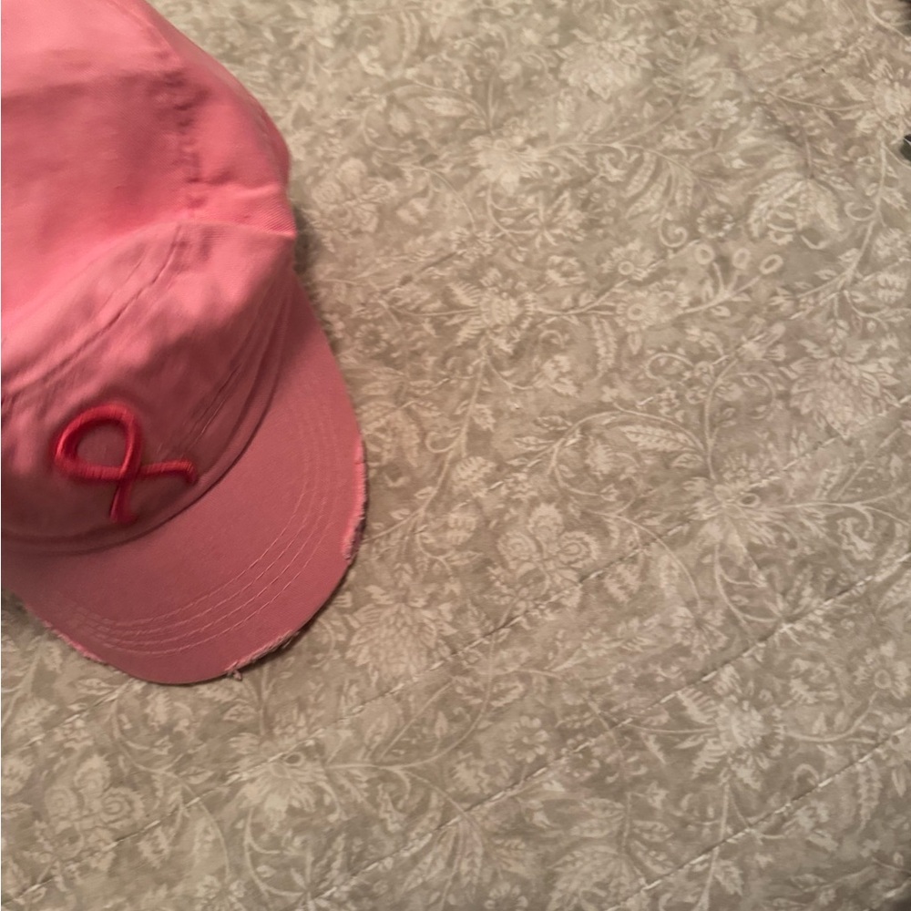 Pink Ribbon Embroidered Caps - Picture 4 of 7
